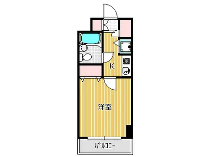 ユーコート東船橋(1K/2階)の間取り写真