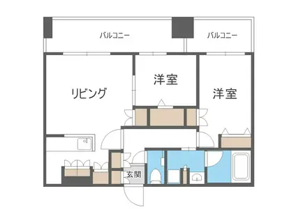 MJ SQUARE KOTONI(2LDK/2階)の間取り写真