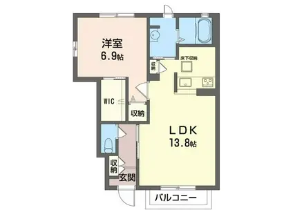 ヴェルジェ丸山台(1LDK/1階)の間取り写真