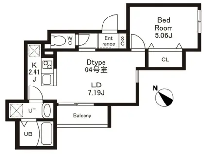 CHERIM南福岡V(1LDK/2階)の間取り写真