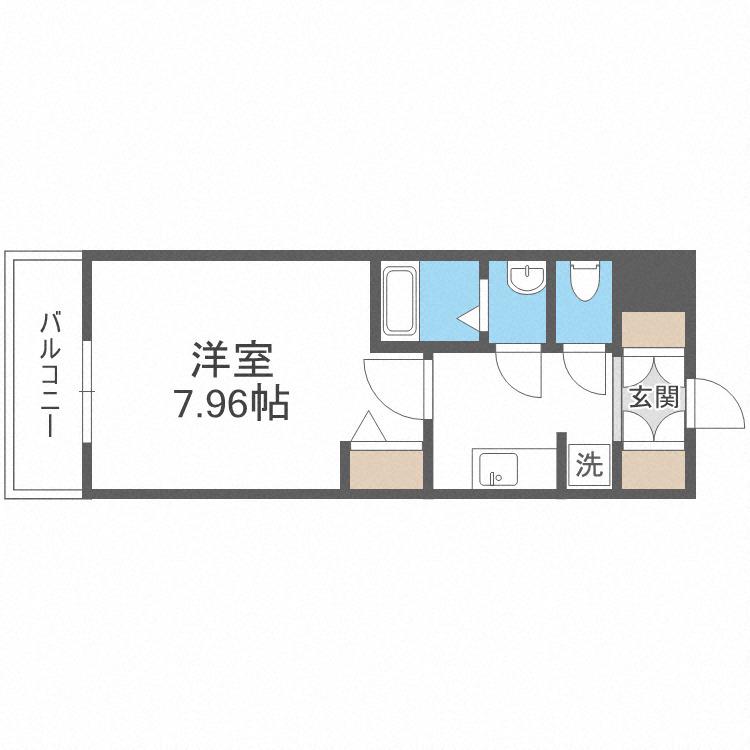 ラヴィータ難波元町(1K/3階)の間取り写真