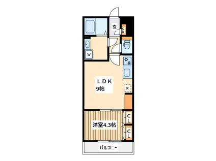 リブリ・淵野辺3(1LDK/1階)の間取り写真