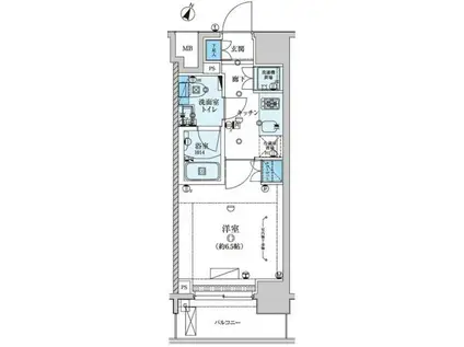 リヴシティ川崎(1K/9階)の間取り写真
