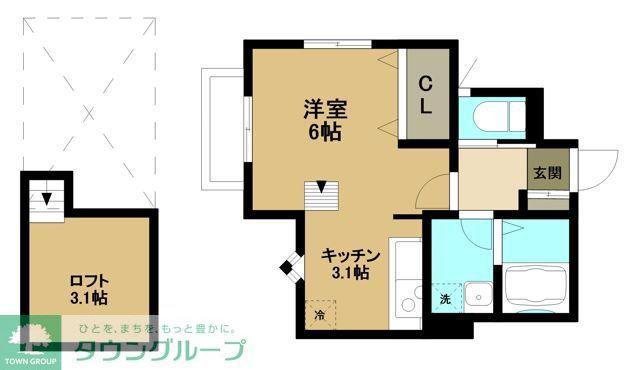 レパード板戸(ワンルーム/1階)の間取り写真