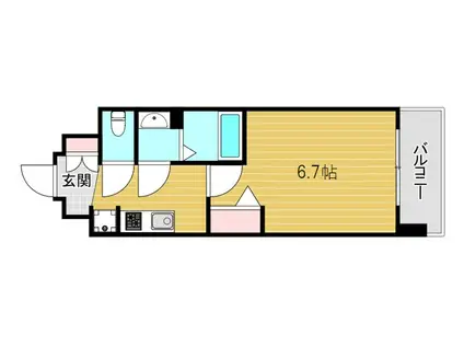 アドバンス大阪ベイココナ(1K/14階)の間取り写真