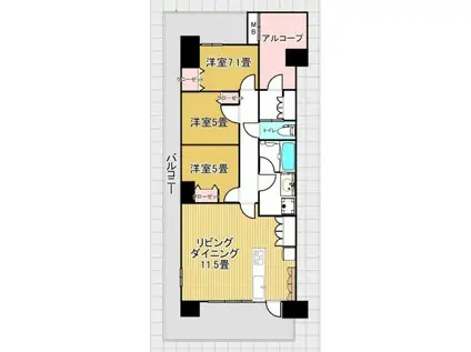 HARUMI FLAG VILLAGE E棟(3LDK/6階)の間取り写真