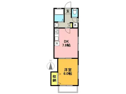 パレス赤堤(1DK/1階)の間取り写真