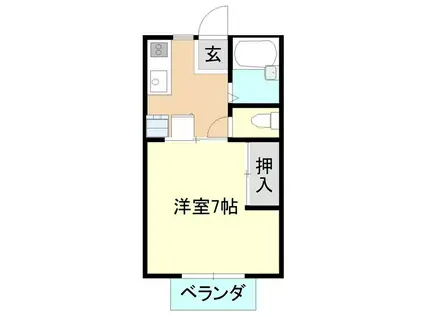 ウエストパーク高野A(1K/1階)の間取り写真