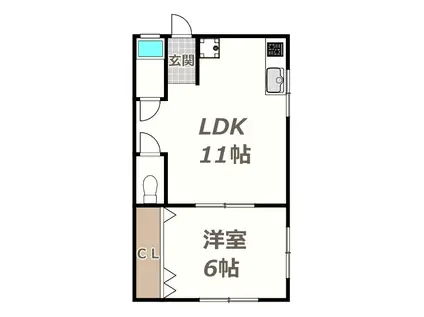 エバー針中野(1LDK/3階)の間取り写真