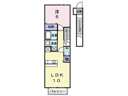 リリーアディクト(1LDK/2階)の間取り写真