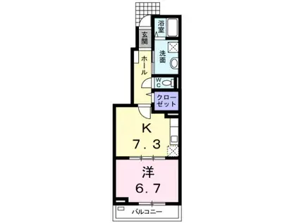 サクララン(1DK/1階)の間取り写真