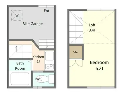 ドリームハイツ(1K/1階)の間取り写真