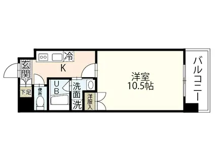 FLARE城北(1K/10階)の間取り写真