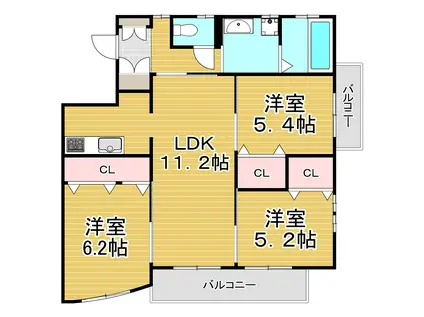 MDIロイヤルレジデンス大手町(3LDK/3階)の間取り写真