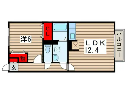 エスペランサI(1LDK/2階)の間取り写真