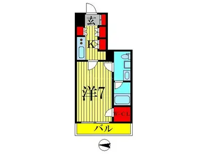 CREVISTA錦糸町(1K/7階)の間取り写真