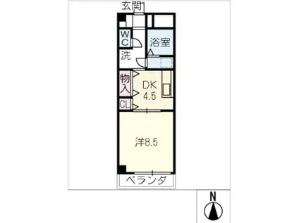 LE PLACE 2000(1DK/2階)の間取り写真