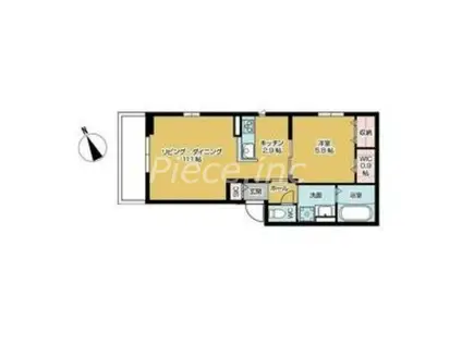 メゾン・ド・オリーブ(1LDK/1階)の間取り写真