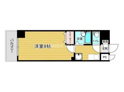 リファレンス呉服町(1K/2階)の間取り写真