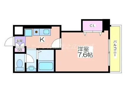 Mプラザ住吉公園弐番館(1K/3階)の間取り写真