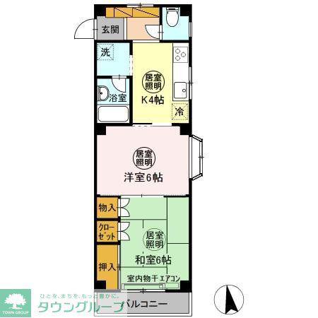 レジデンス八木(2K/3階)の間取り写真