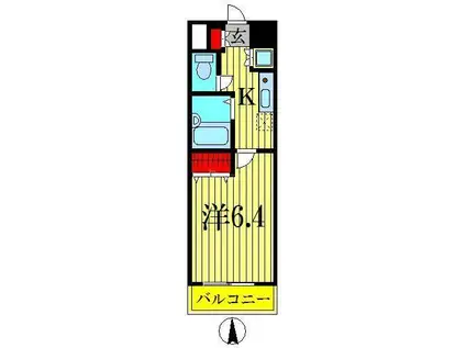 メインステージ錦糸町駅前(1K/6階)の間取り写真