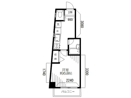 TKパレス梅屋敷(1K/8階)の間取り写真