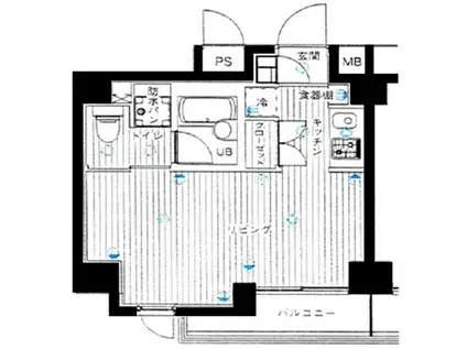 エルニシア蔵前(ワンルーム/5階)の間取り写真