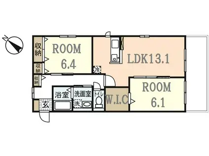サンハイムC棟(2LDK/2階)の間取り写真