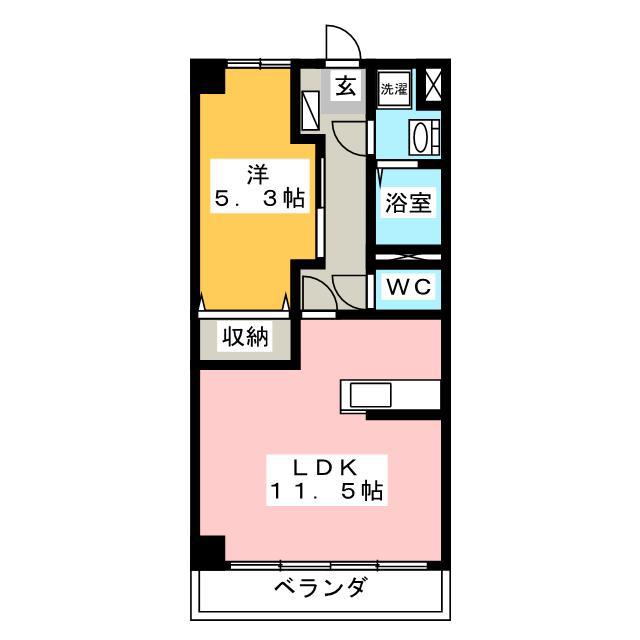 アーバンヒルズ城山(1LDK/1階)の間取り写真