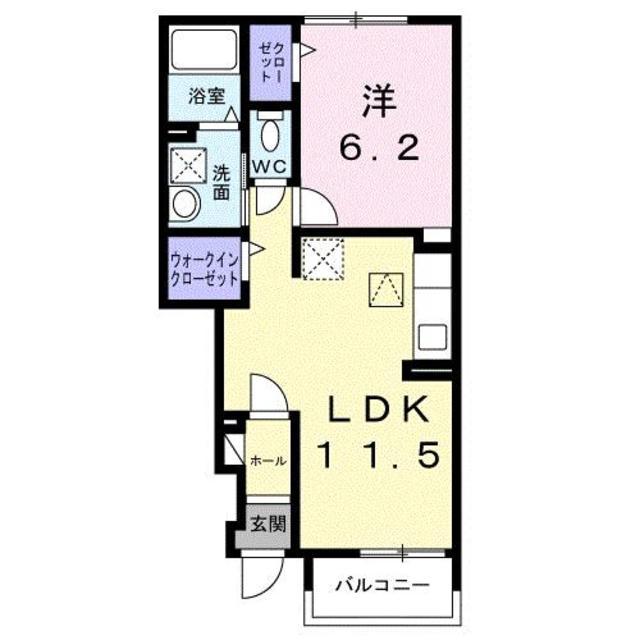 ドミールトキワ(1LDK/1階)の間取り写真
