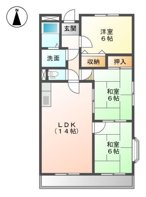 プリネール(3LDK/2階)の間取り写真