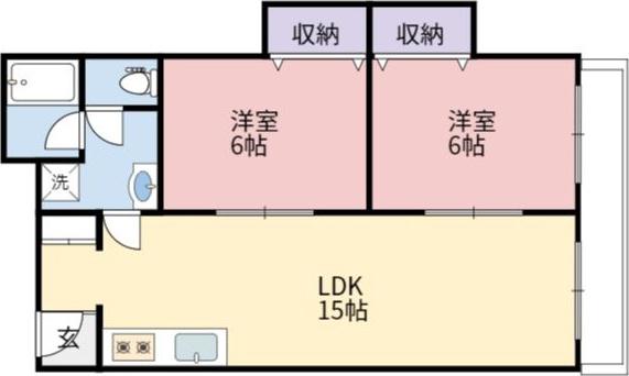 ペシュ七番館(2LDK/4階)の間取り写真