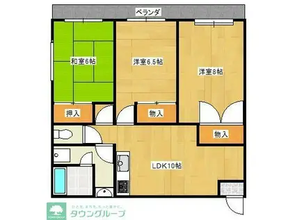 メイプルハウスII(3DK/2階)の間取り写真