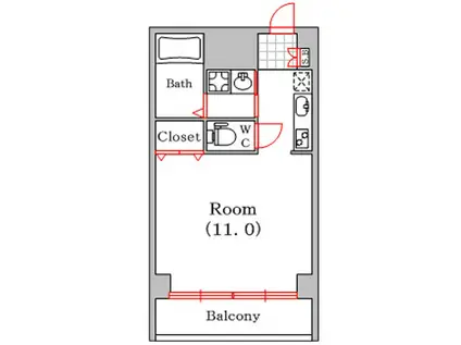 メディアビル(1K/7階)の間取り写真