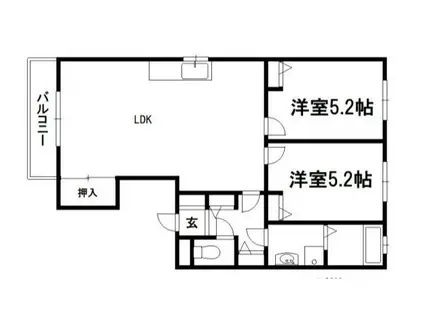 スクエアII(3DK/2階)の間取り写真