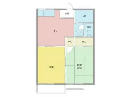 セレーナY(2DK/2階)の間取り写真