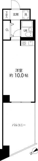IWASAKI BLDG(ワンルーム/9階)の間取り写真