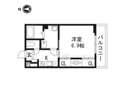 リブリ・エスポワール茨木(1K/2階)の間取り写真