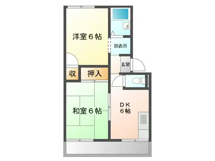 サニーパレス21(2DK/1階)の間取り写真