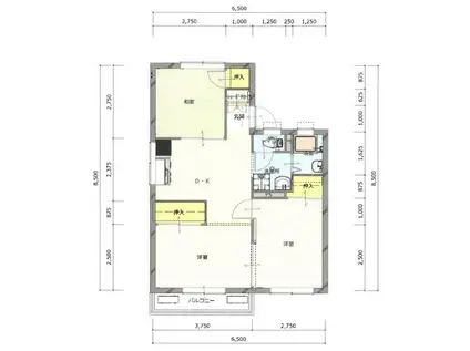 コーポ飛鳥(3DK/2階)の間取り写真