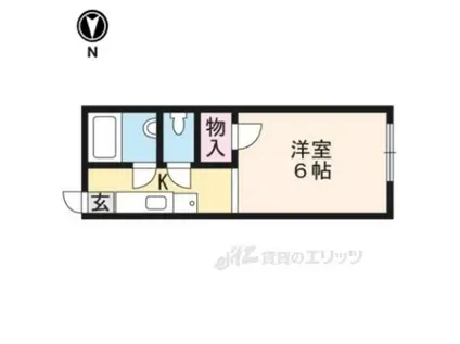 グリーンズB棟(1K/2階)の間取り写真