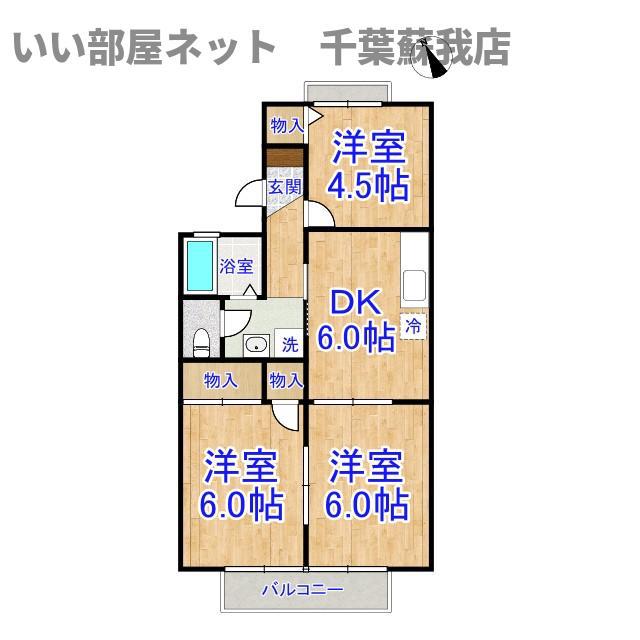 プリムローズA(3DK/2階)の間取り写真