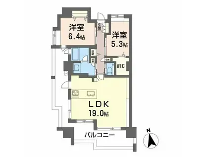 コンツェルトパーク段原リバーコート(2LDK/9階)の間取り写真
