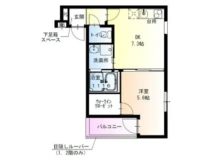 フジパレス高石1番館(1DK/3階)の間取り写真