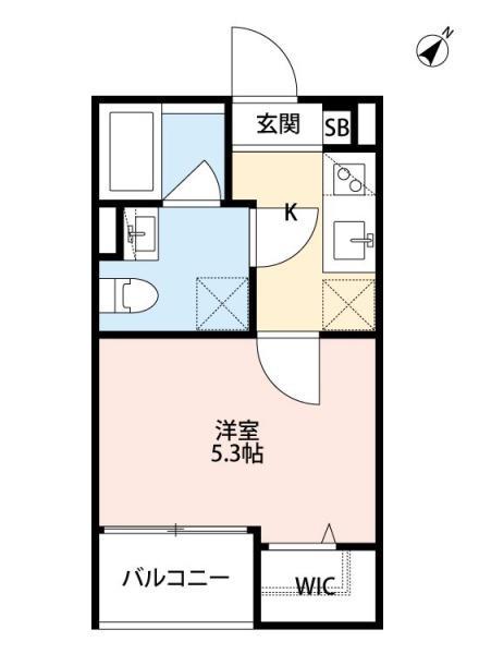 ナチュナル(1K/3階)の間取り写真