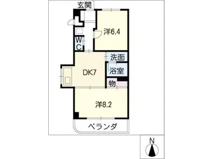 イマージュ池下(2DK/5階)の間取り写真