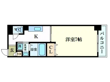 ベル・ドミール西二階町(1K/3階)の間取り写真