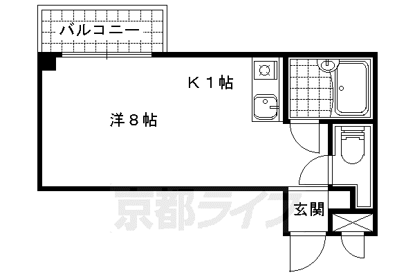 プルミエール勧修寺(ワンルーム/4階)の間取り写真