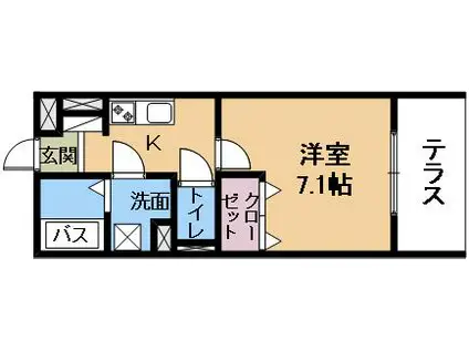 DESIGN SQUARE AN(1K/1階)の間取り写真